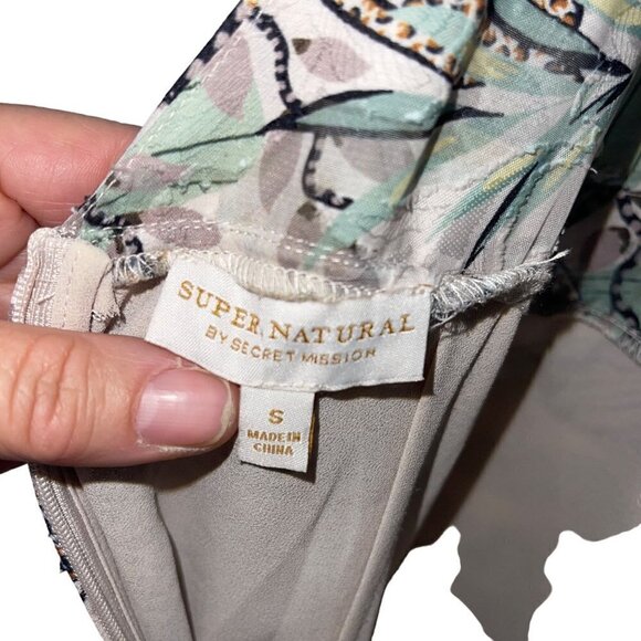 Super Natural By Secret Mission Womens Dress Size Small Multicolor Jungle Floral - Picture 4 of 10